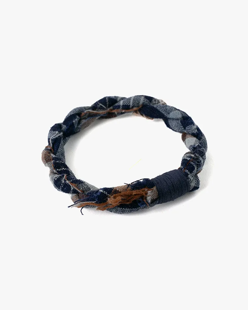 Boet x Kiriko Bracelet, Indigo, White, and Brown Plaid sold by Kiriko product image thumbnail 3