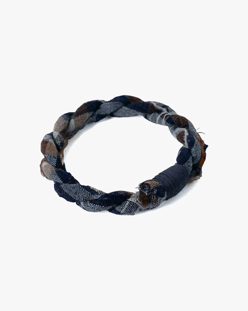 Boet x Kiriko Bracelet, Indigo, White, and Brown Plaid sold by Kiriko product image thumbnail 2