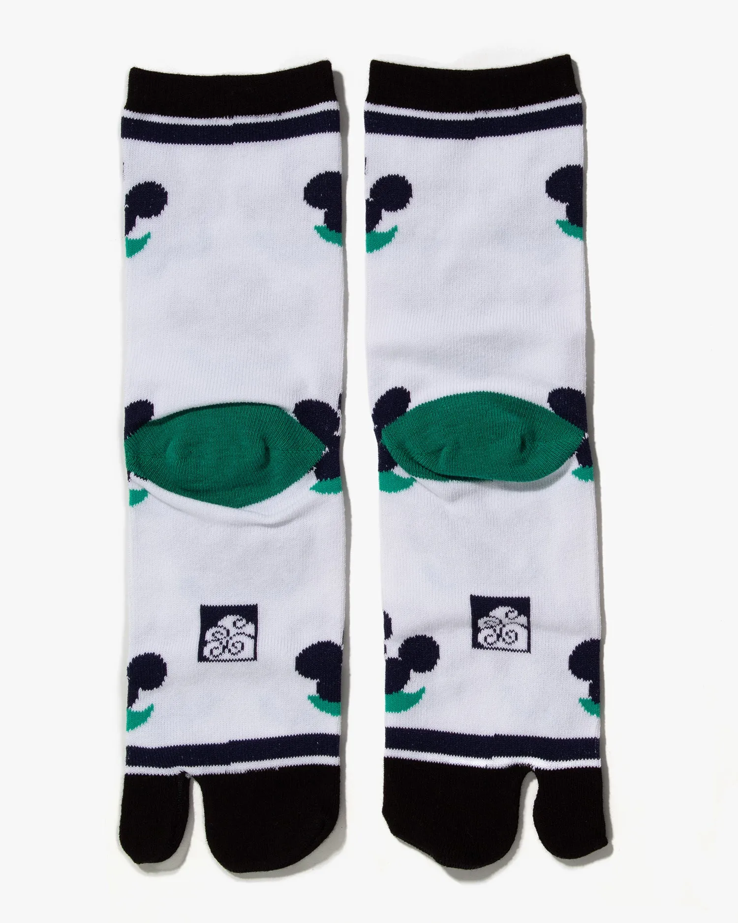 Wa Modern, Tabi Socks, Crew, White with Indigo Abstract Flowers (S/M) sold by Kiriko product image thumbnail 4