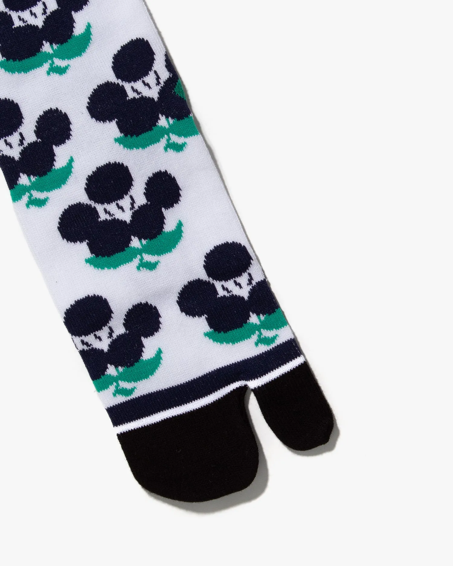 Wa Modern, Tabi Socks, Crew, White with Indigo Abstract Flowers (S/M) sold by Kiriko product image thumbnail 2