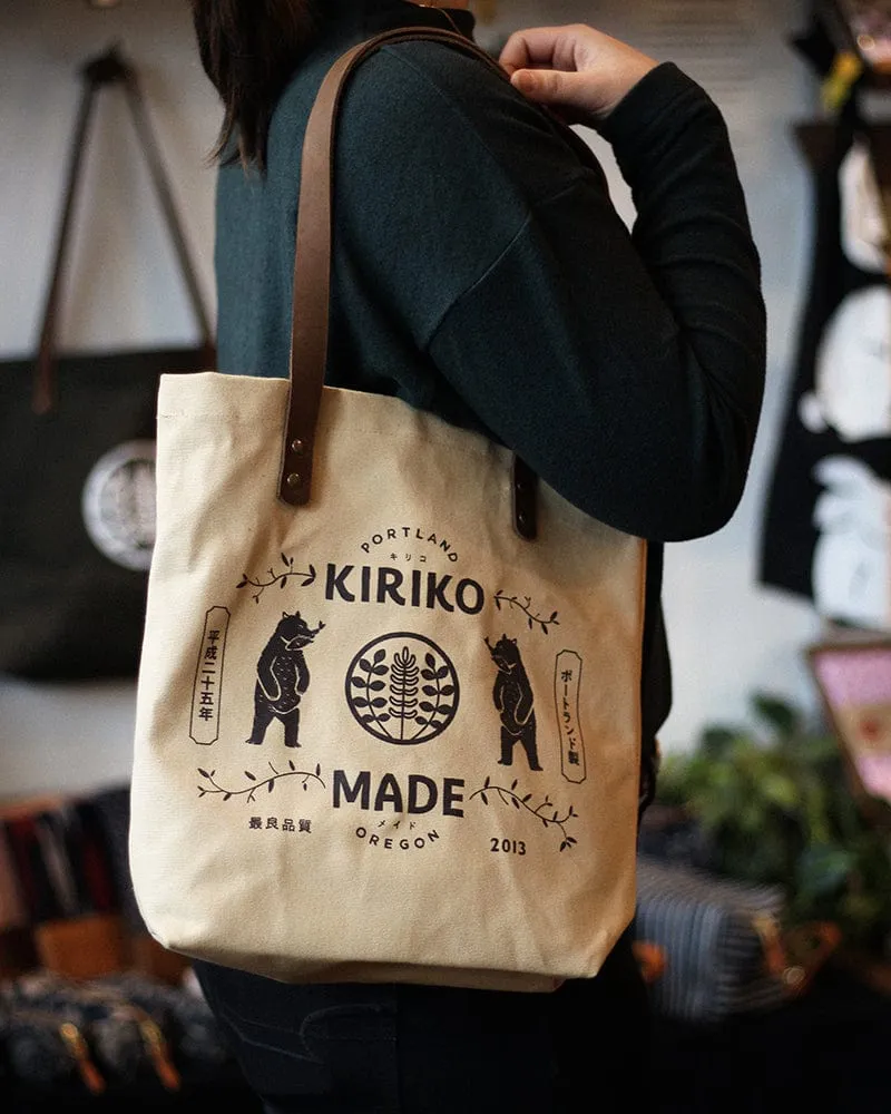 Kiriko Original Tote, Small, Canvas, Natural Bear sold by Kiriko