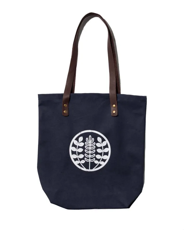 Kiriko Original Tote, Small, Canvas, Navy Logo sold by Kiriko
