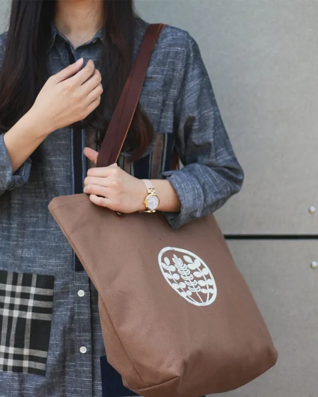Kiriko Original Tote, Large, Canvas, Brown Logo sold by Kiriko