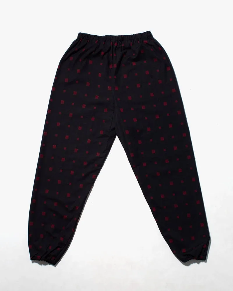ToK Monpe Pants, Women's, Indigo with Red Squares sold by Kiriko