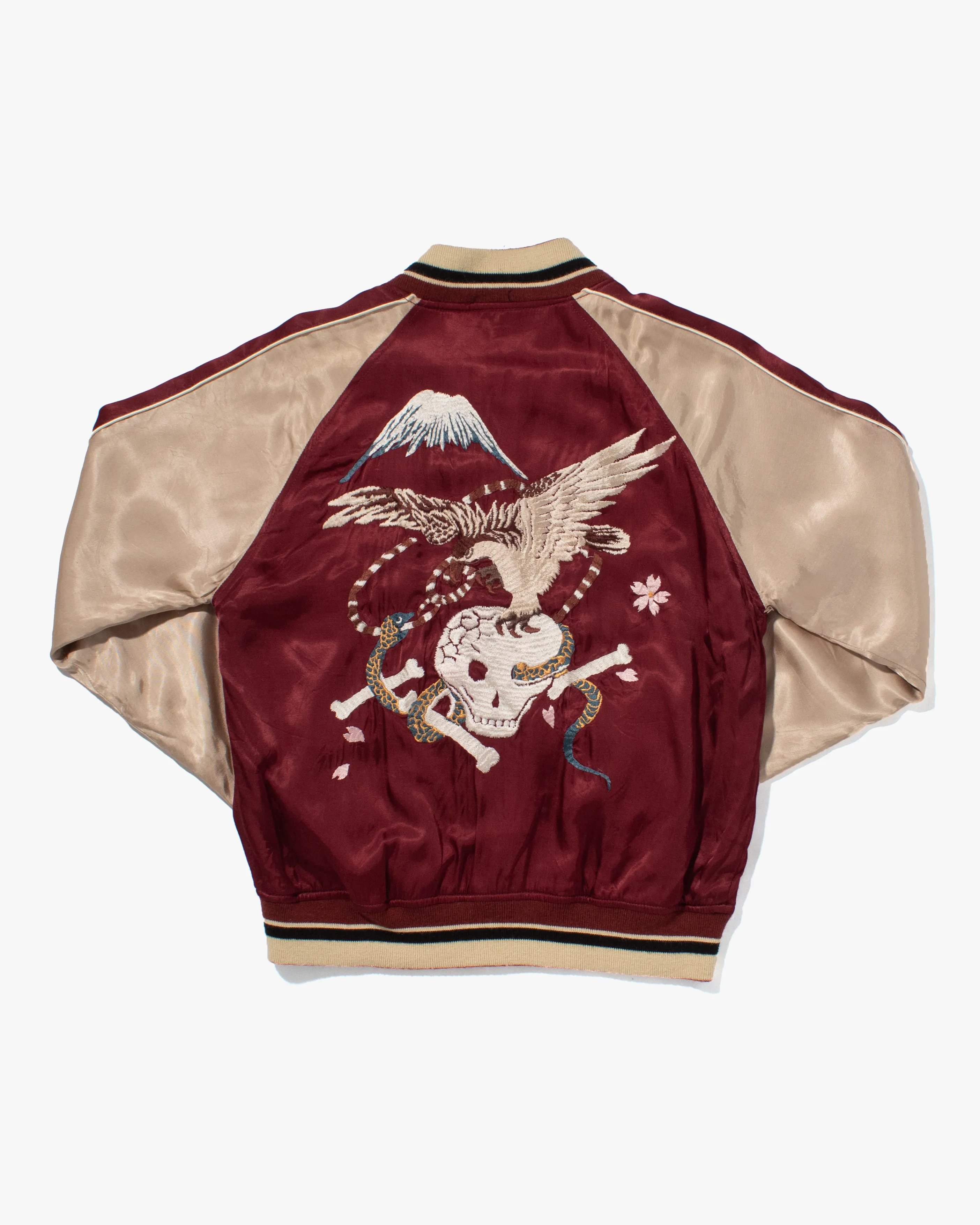Japanese Repro Souvenir Jacket, Houston Brand, Burgundy Skulls - S sold by Kiriko product image thumbnail 5