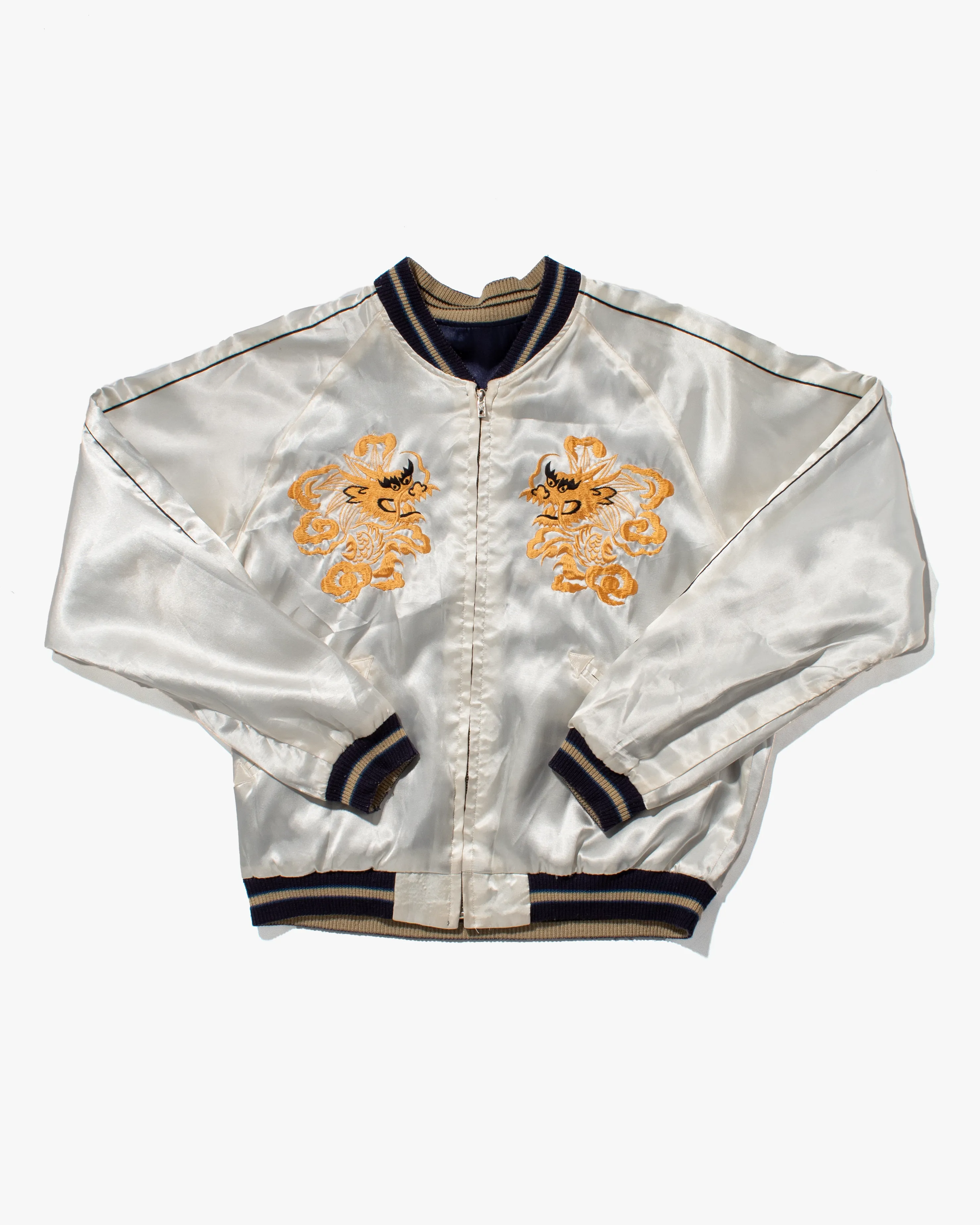 Japanese Repro Reversible Souvenir Jacket, Toyo Enterprises, Dark Blue with White Skull - S sold by Kiriko product image thumbnail 5