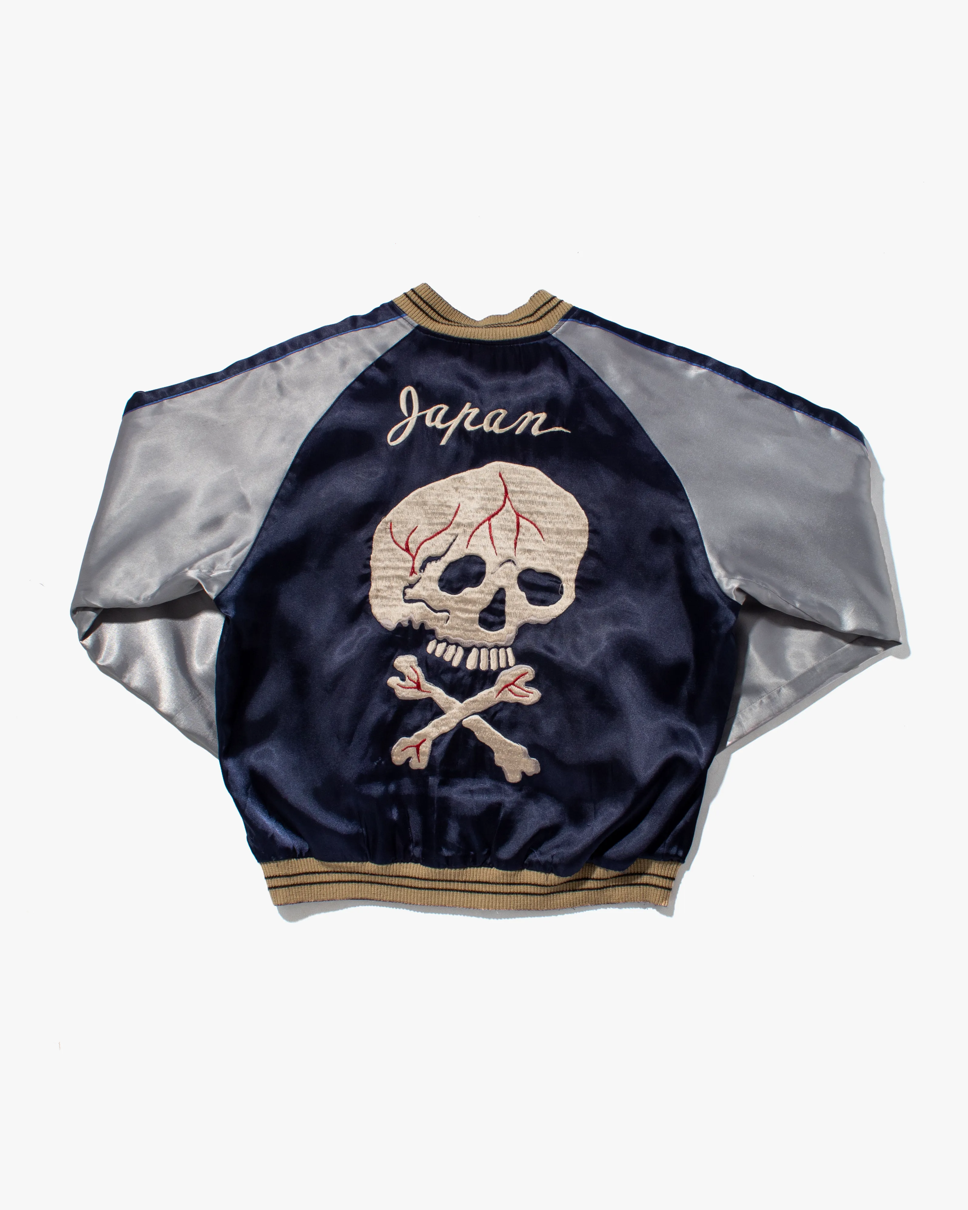 Japanese Repro Reversible Souvenir Jacket, Toyo Enterprises, Dark Blue with White Skull - S sold by Kiriko product image thumbnail 2