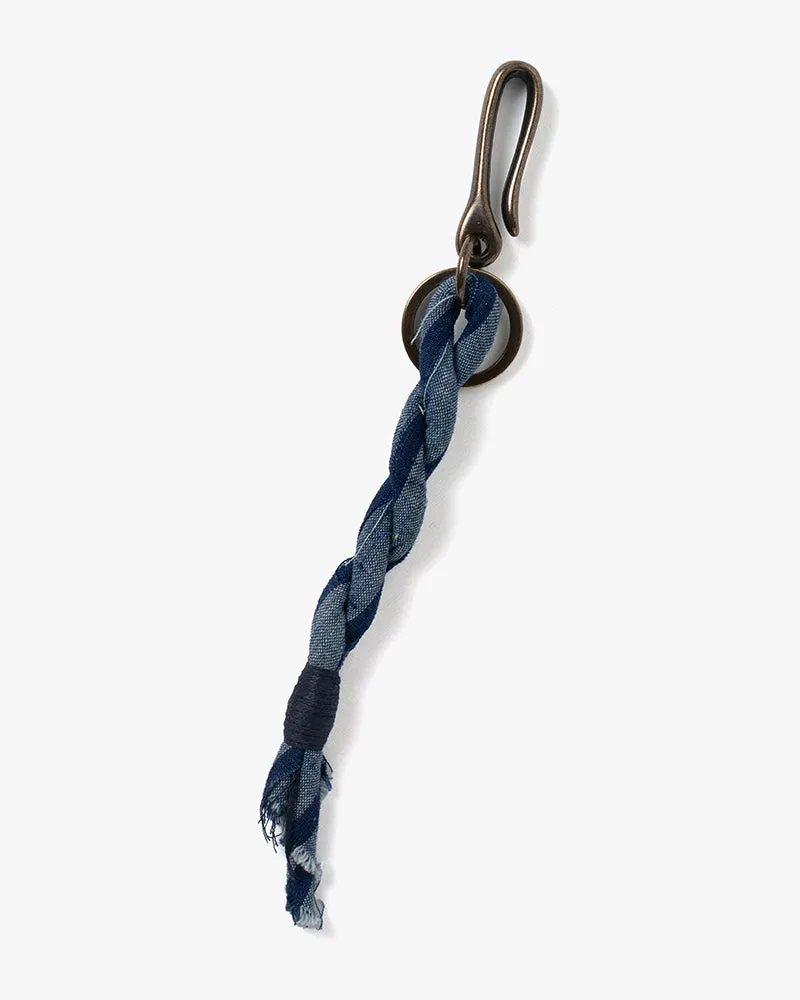 Boet x Kiriko Keychain, Boro, Indigo with White Shima sold by Kiriko