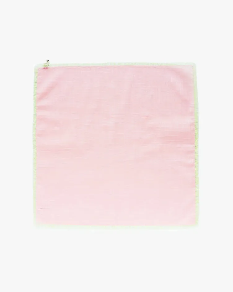 Japanese Handkerchief, Fringed, Pink with White Llama sold by Kiriko product image thumbnail 4
