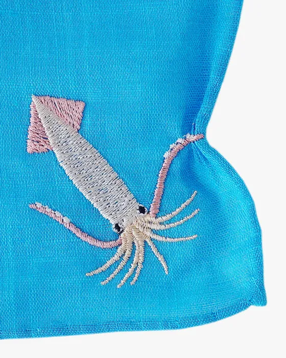 Japanese Handkerchief, Hikkomi, Squid sold by Kiriko product image thumbnail 2