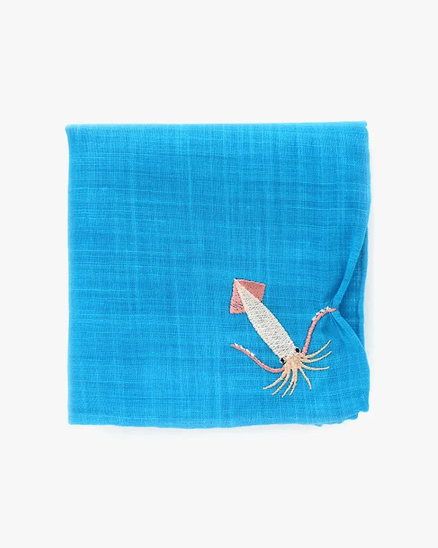 Japanese Handkerchief, Hikkomi, Squid sold by Kiriko