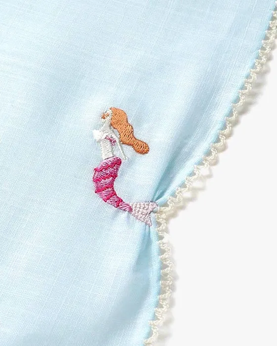 Japanese Handkerchief, Hikkomi Scalloped, Light Blue Mermaid sold by Kiriko product image thumbnail 2