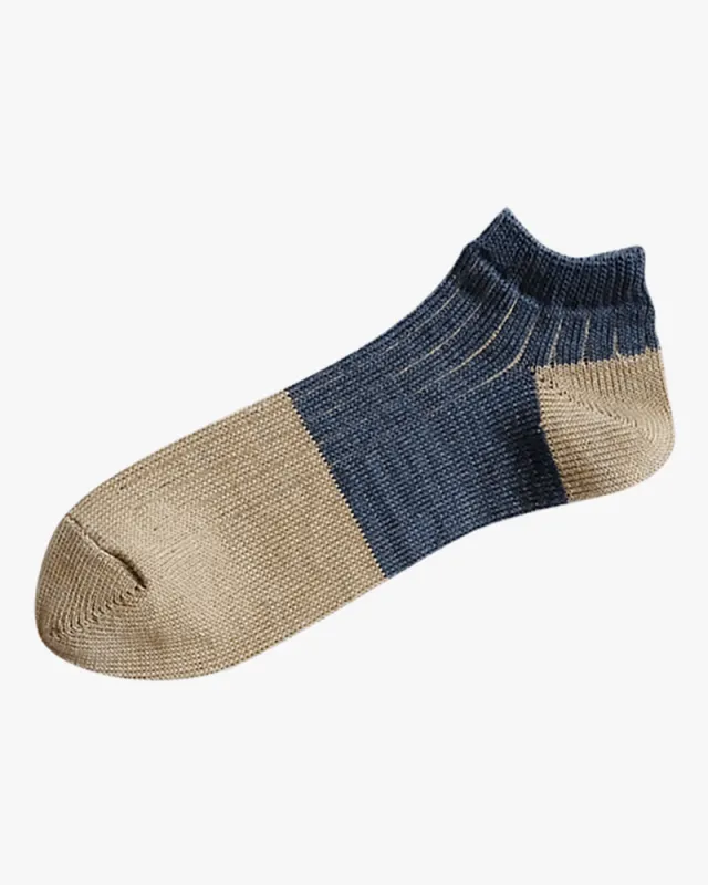 Knitwin, Ankle Socks, Linen and Cotton, Oslo Blue sold by Kiriko