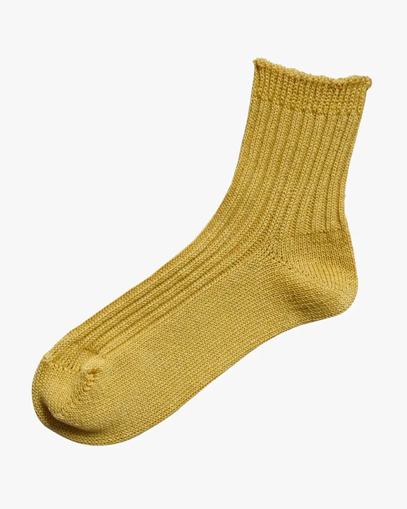 Knitwin, Crew Socks, Linen Ribbed, Praha Canary Yellow sold by Kiriko product image thumbnail 4