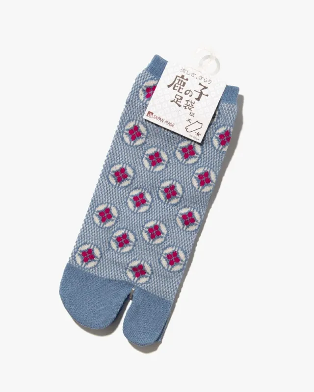 Wa Modern, Tabi Socks, Ankle, Kanoko Mesh, Blue and Purple Sekka (S/M) sold by Kiriko