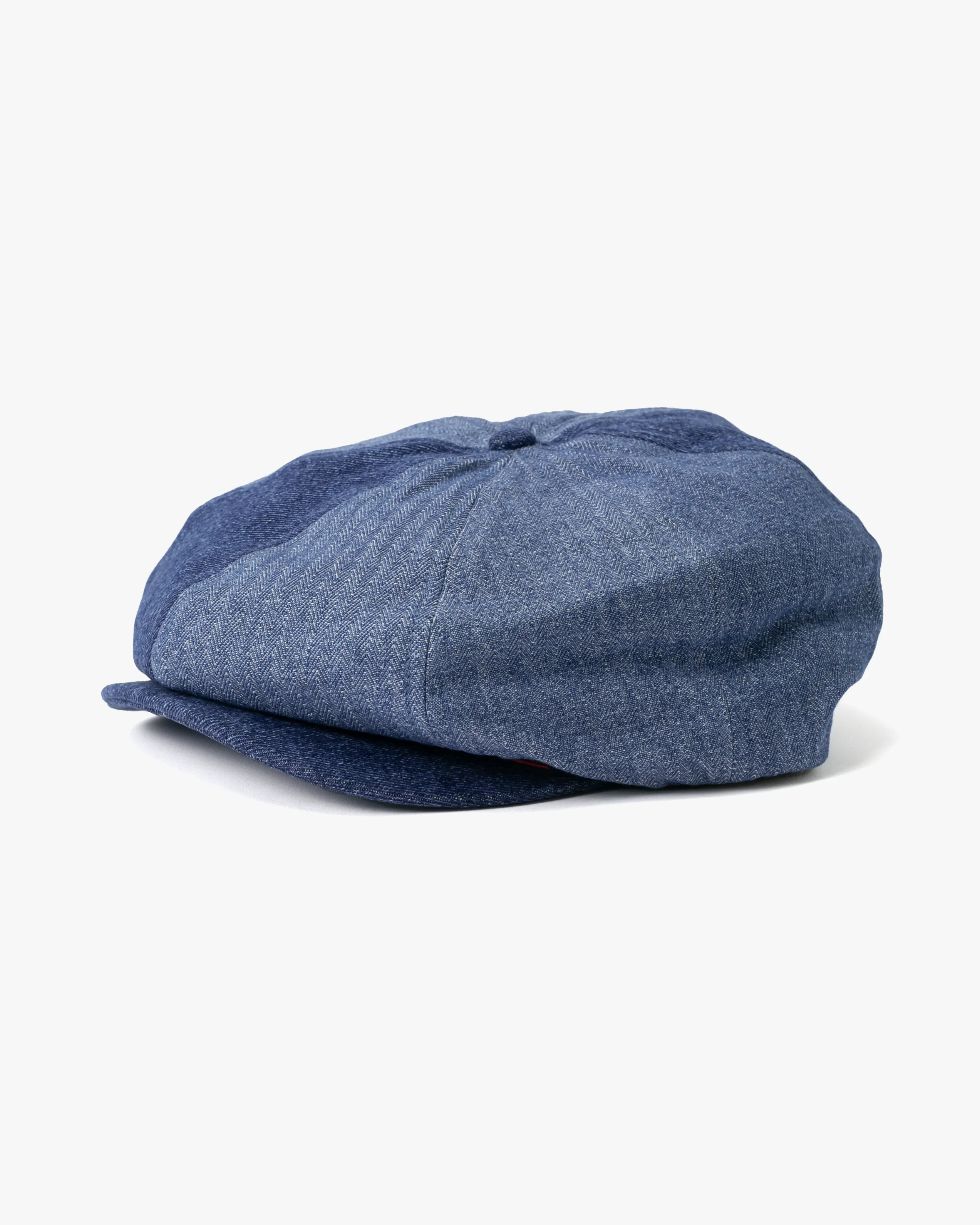 Newsboy Cap, Brixton, Denim Herringbone Patchwork Style sold by Kiriko