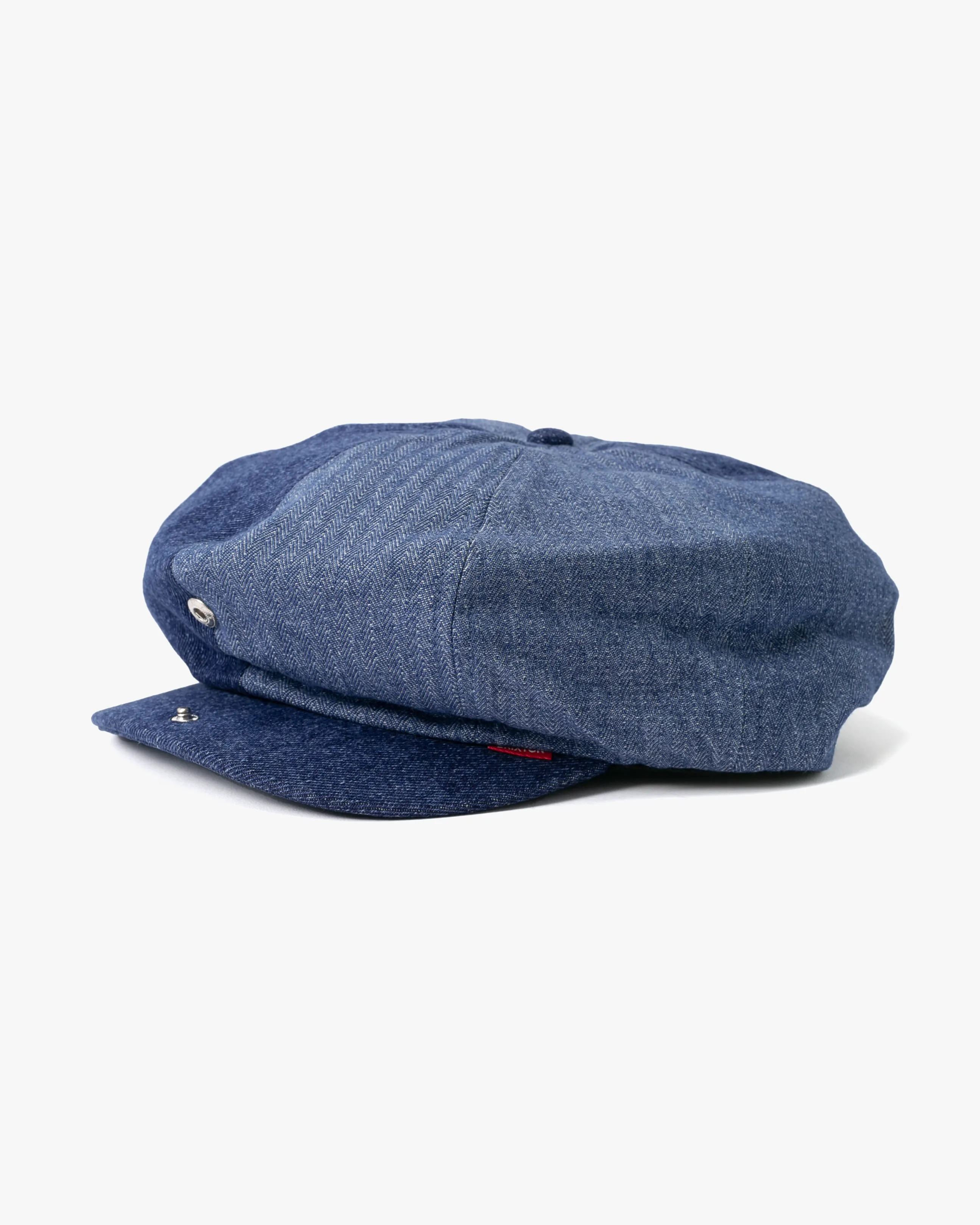Newsboy Cap, Brixton, Denim Herringbone Patchwork Style sold by Kiriko product image thumbnail 2