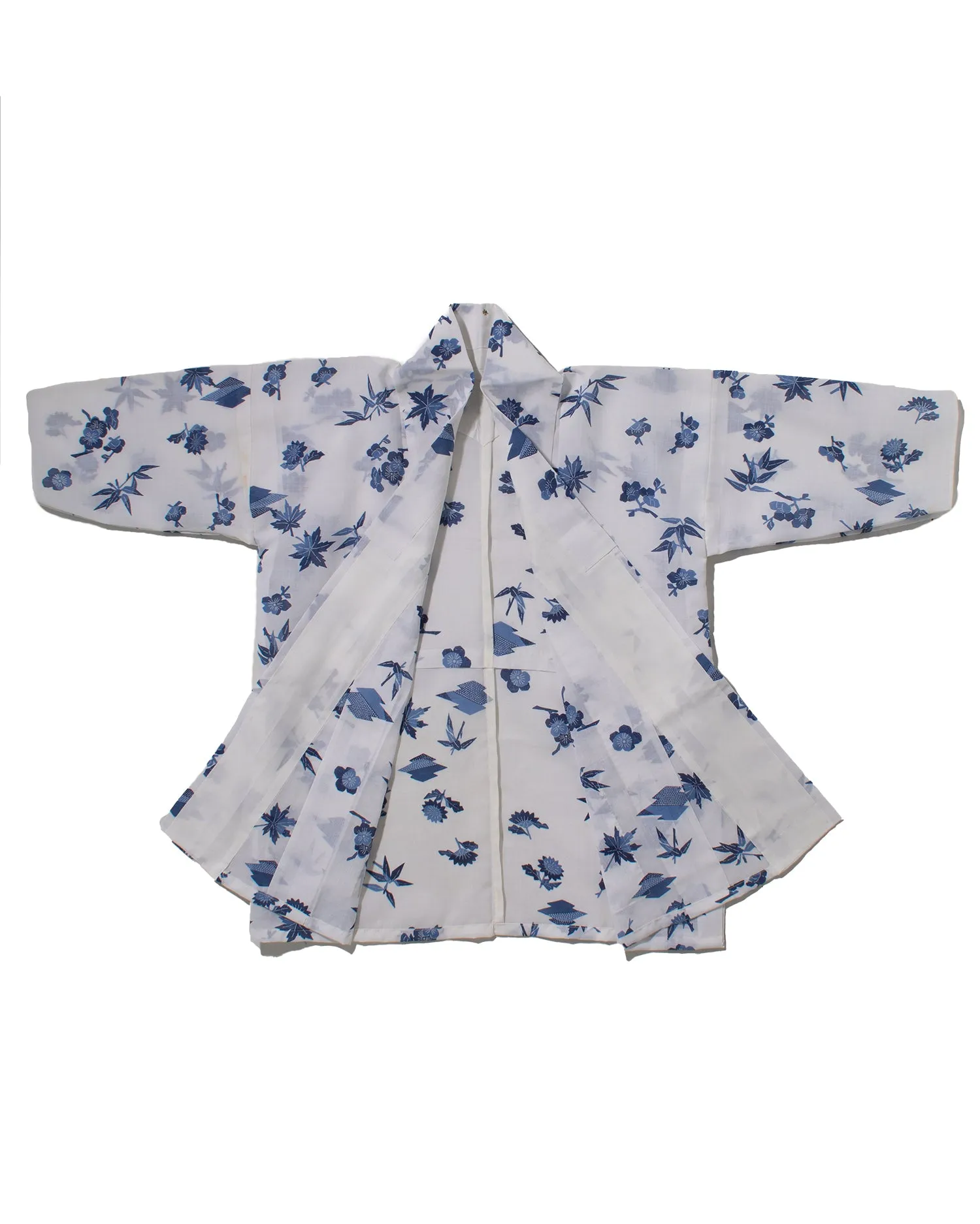 Kiriko Custom, Altered Yukata Jacket, White with Blue Leaves sold by Kiriko product image thumbnail 4