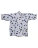 Kiriko Custom, Altered Yukata Jacket, White with Blue Leaves sold by Kiriko