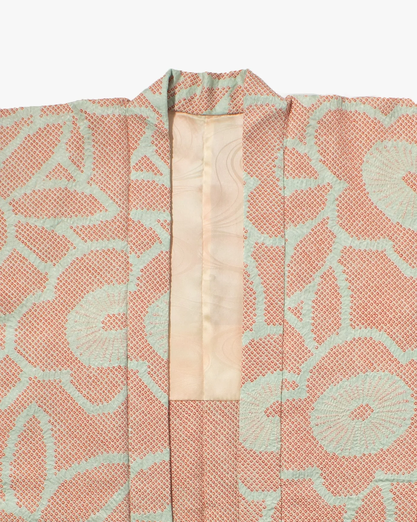 Vintage Haori Jacket, Full Shibori, Pink and Light Blue Flowers sold by Kiriko product image thumbnail 2