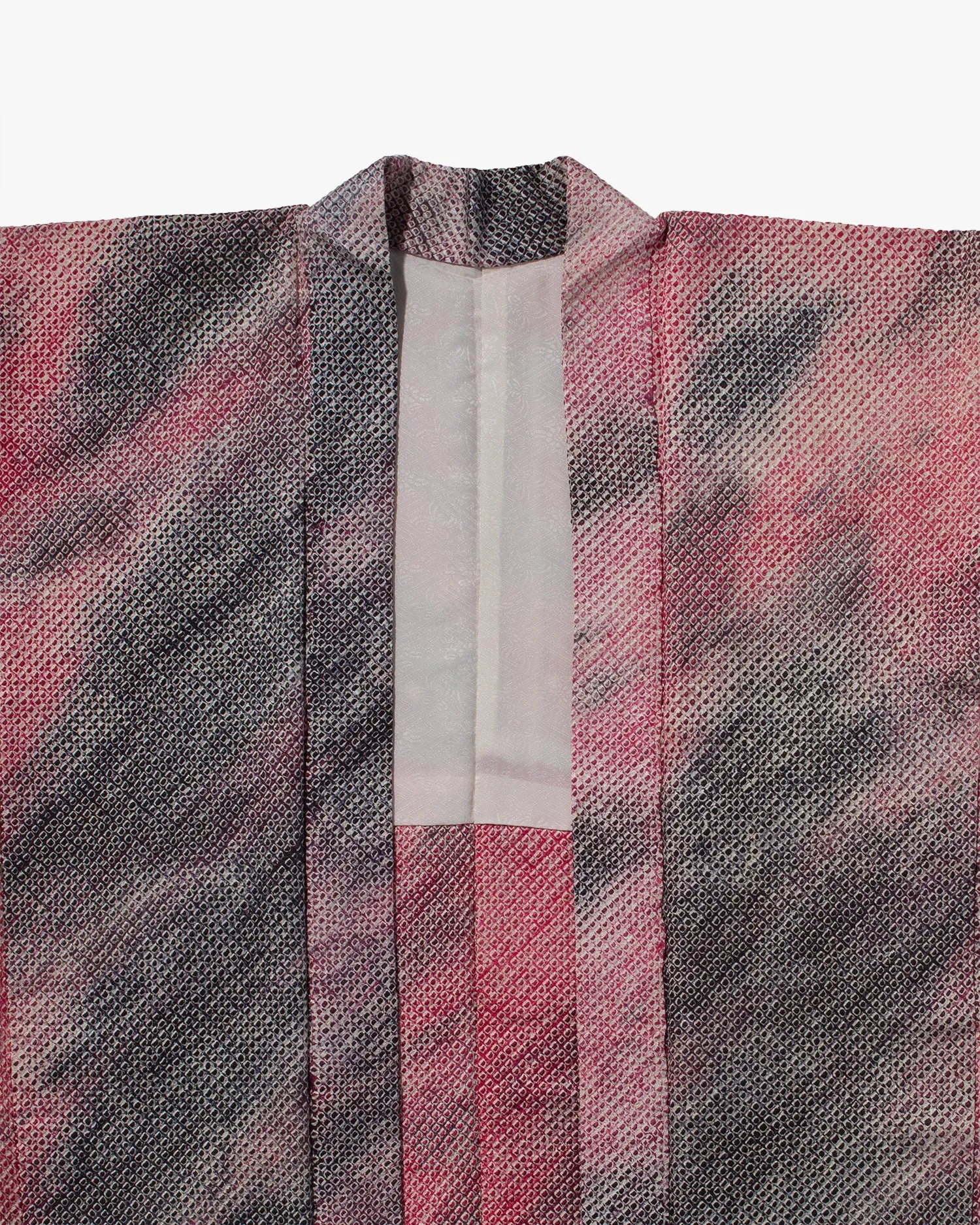 Vintage Haori Jacket, Full Shibori, Black and Red Gradient with Flowers sold by Kiriko product image thumbnail 2