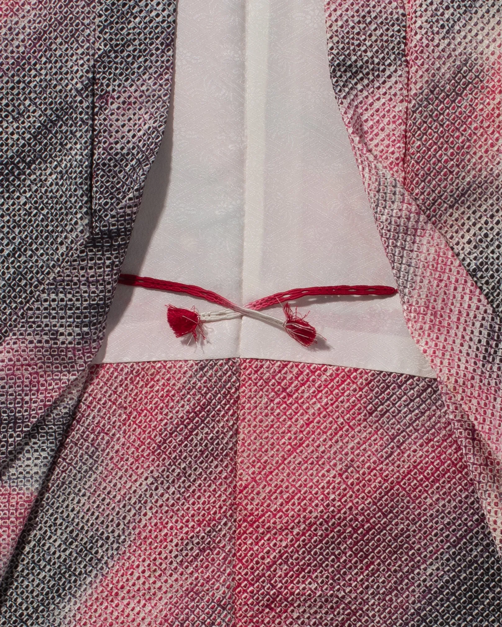 Vintage Haori Jacket, Full Shibori, Black and Red Gradient with Flowers sold by Kiriko product image thumbnail 4