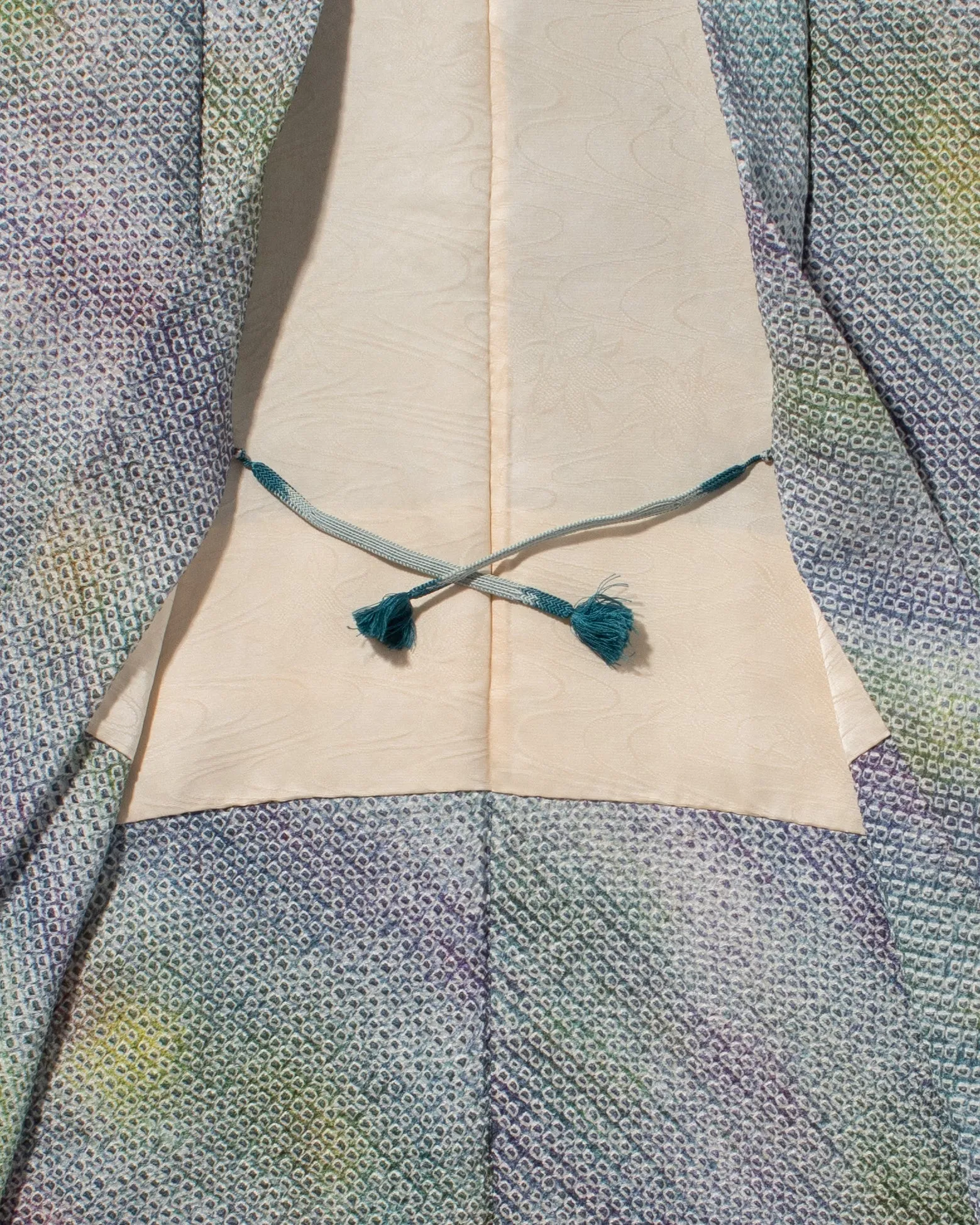 Vintage Haori Jacket, Full Shibori, Cool Gradient with Roses sold by Kiriko product image thumbnail 4