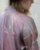 Vintage Haori Jacket, Light Purple with Mauve and Gray Abstract  Leaves sold by Kiriko