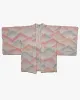 Vintage Haori Jacket, Full Shibori, Pink, Orange, and Gray Mountains sold by Kiriko