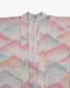 Vintage Haori Jacket, Full Shibori, Pink, Orange, and Gray Mountains sold by Kiriko