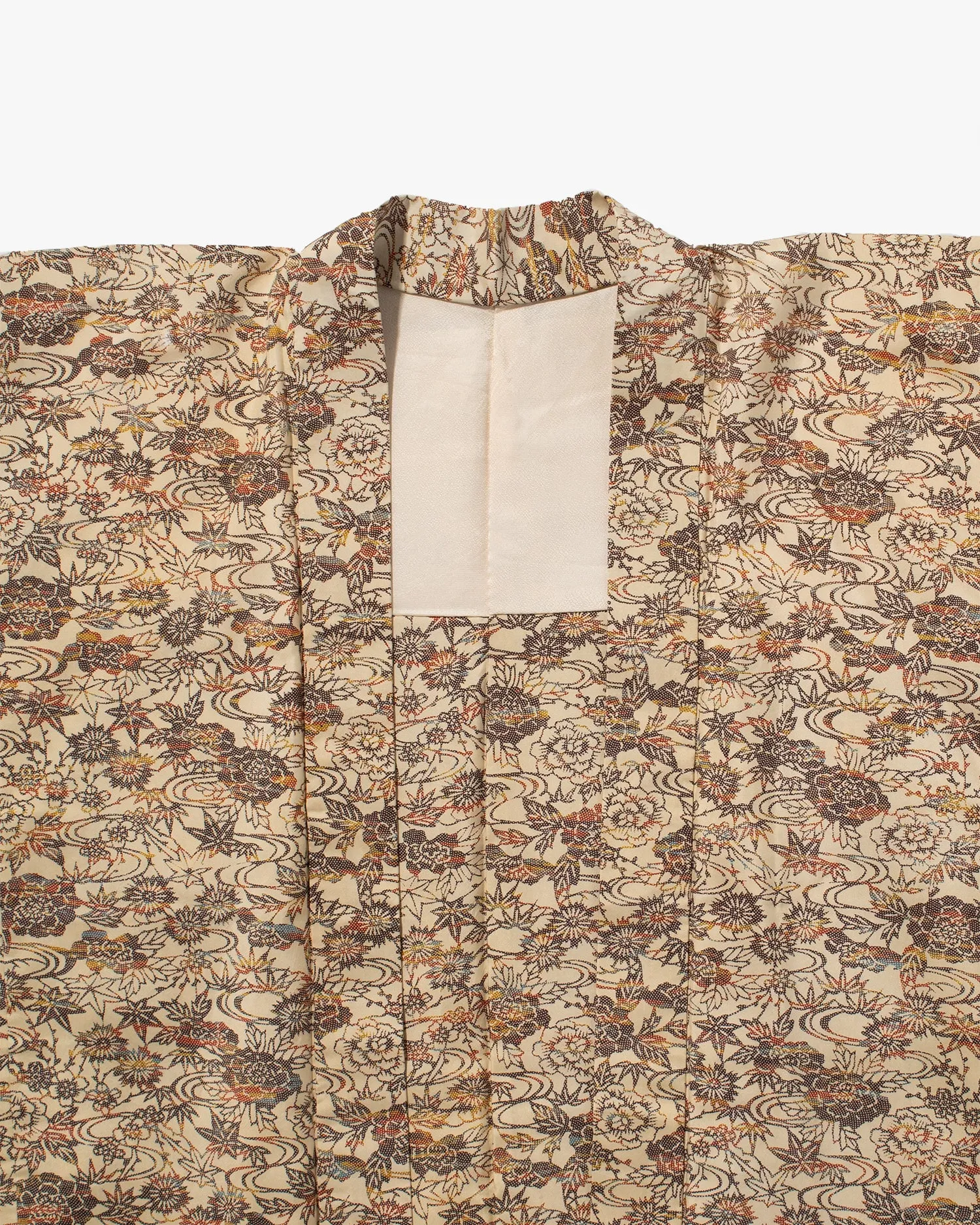 Vintage Haori Jacket, Cream with Autumn Leaves sold by Kiriko product image thumbnail 2