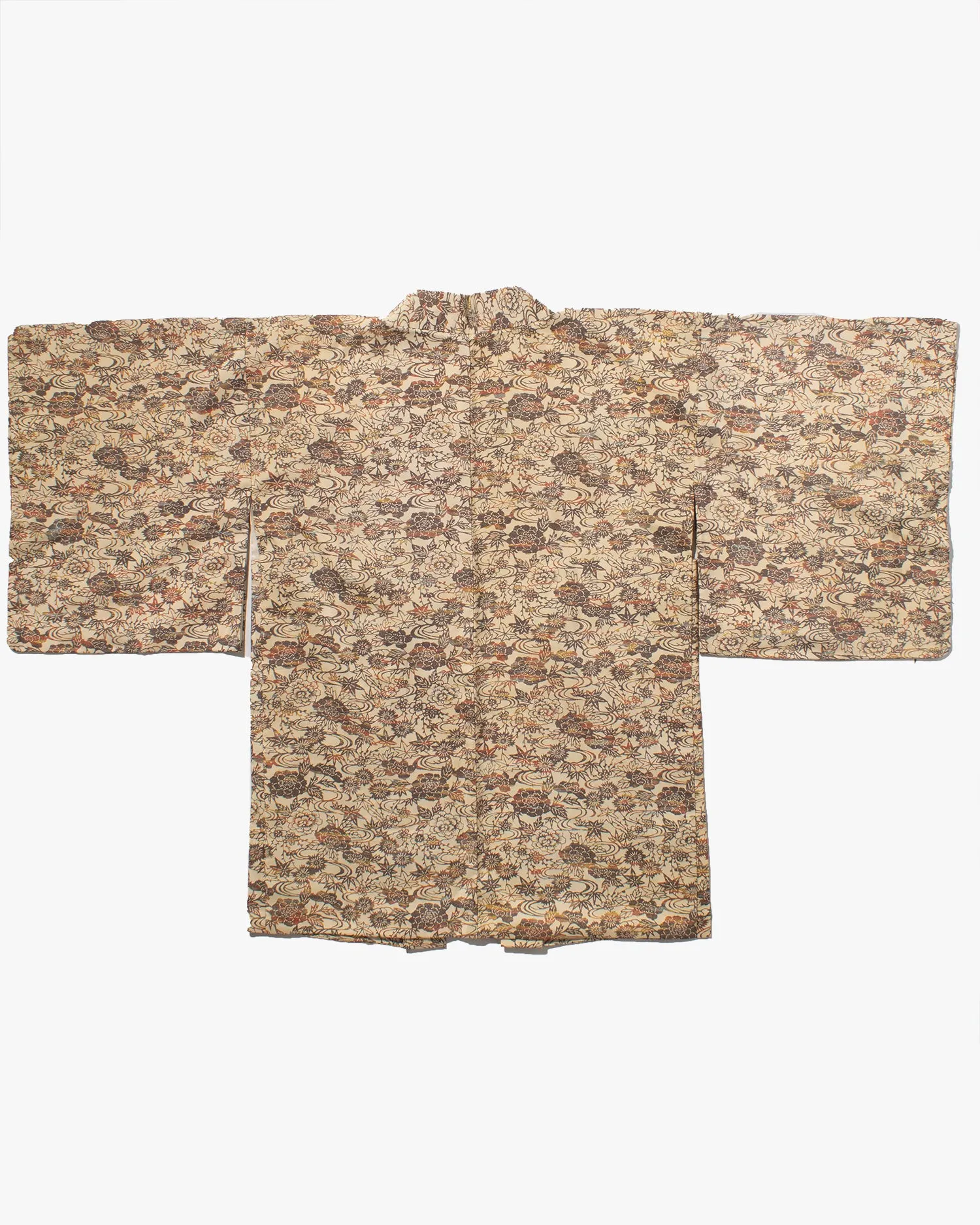 Vintage Haori Jacket, Cream with Autumn Leaves sold by Kiriko product image thumbnail 5