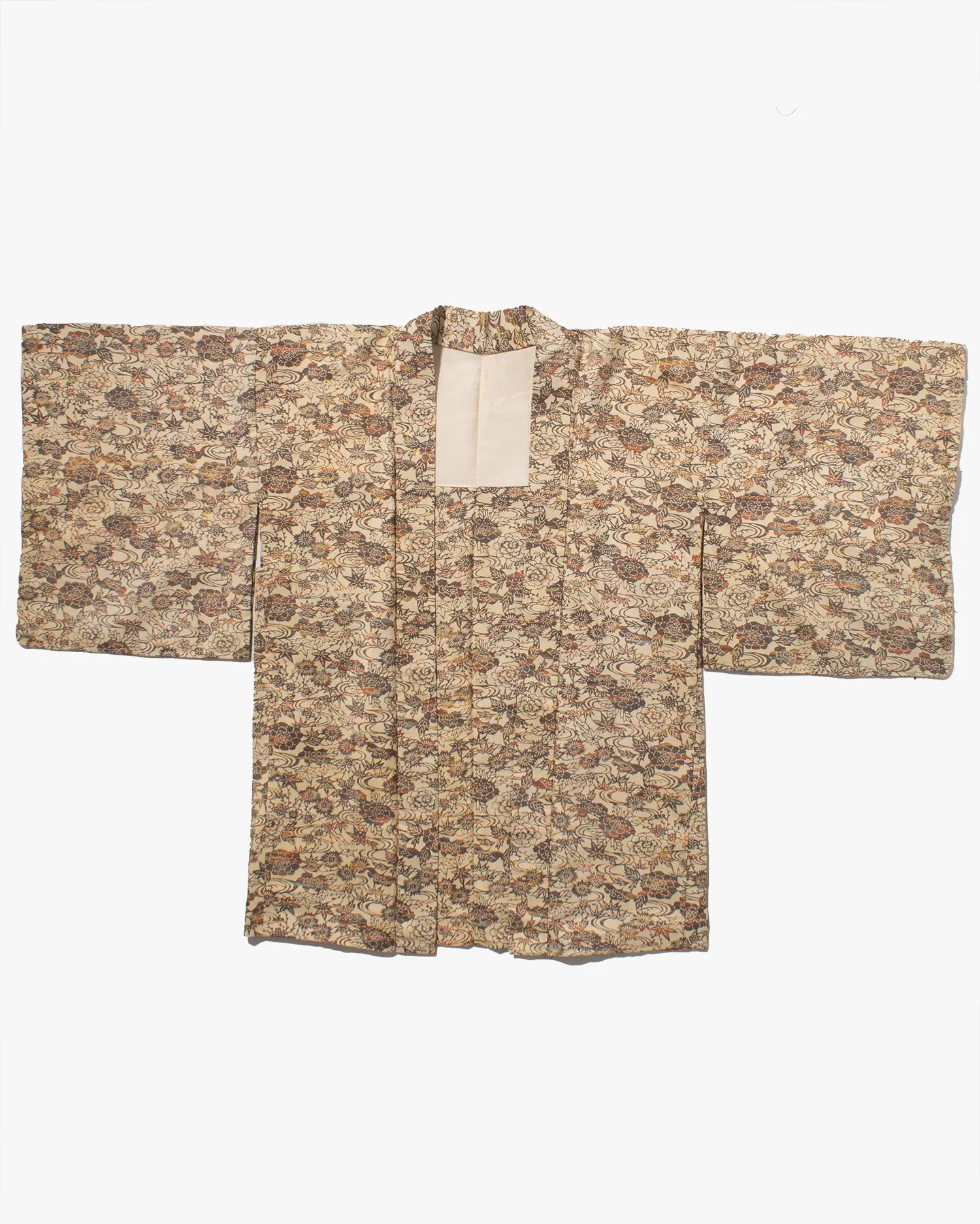 Vintage Haori Jacket, Cream with Autumn Leaves sold by Kiriko