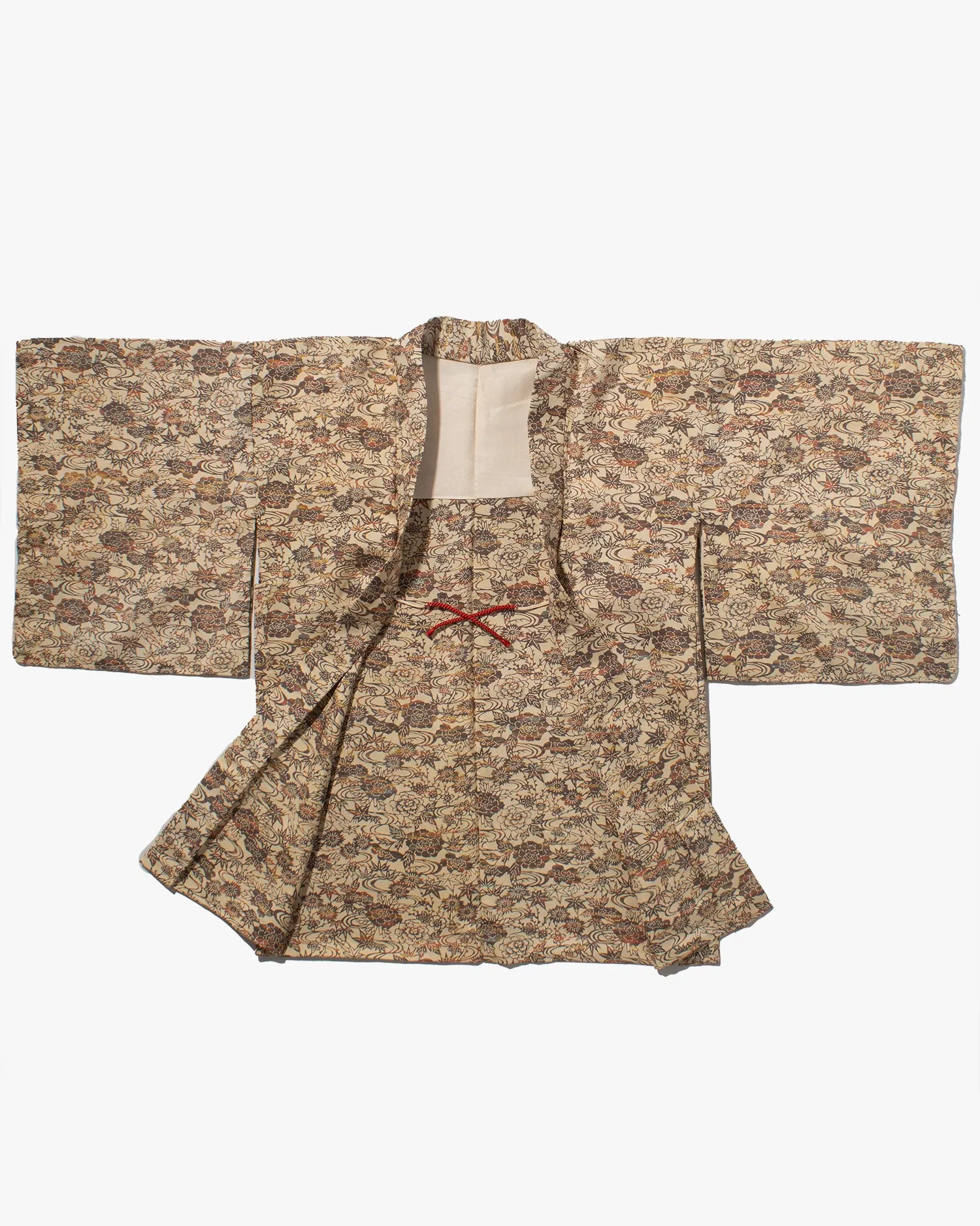 Vintage Haori Jacket, Cream with Autumn Leaves sold by Kiriko product image thumbnail 3