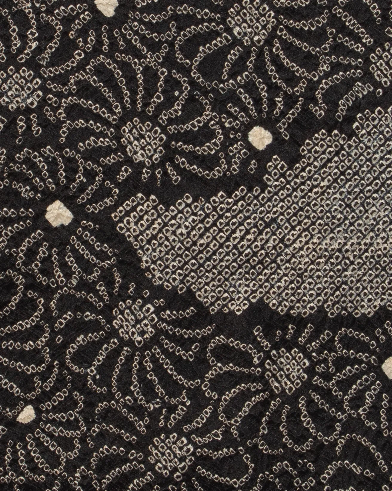 Vintage Haori Jacket, Full Shibori, Black with Spiraled Daisies sold by Kiriko product image thumbnail 5