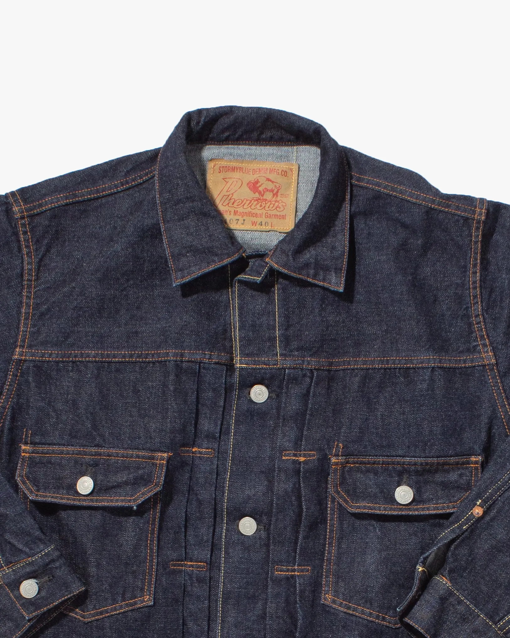 Japanese Repro, Pherrow's X Stormy Blue, Type II Selvedge Denim Jacket-40 sold by Kiriko product image thumbnail 2