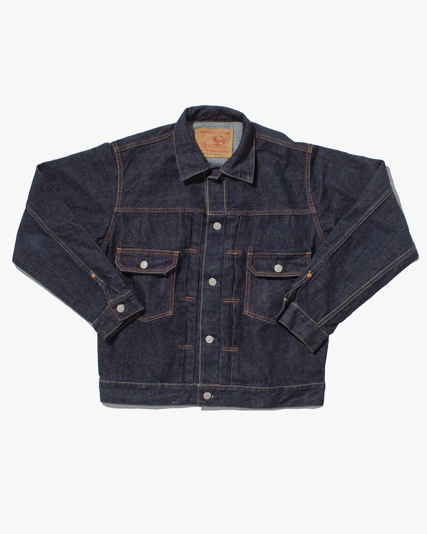 Japanese Repro, Pherrow's X Stormy Blue, Type II Selvedge Denim Jacket-40 sold by Kiriko