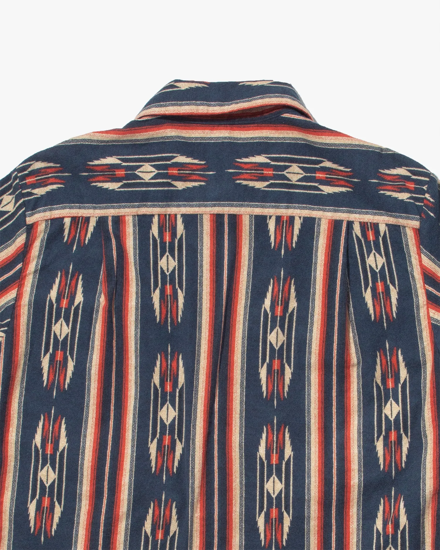 Japanese Repro Chamois Cotton Flannel, Starry Gate by Jelado Brand, Navy with Red and Cream Patterns sold by Kiriko product image thumbnail 4