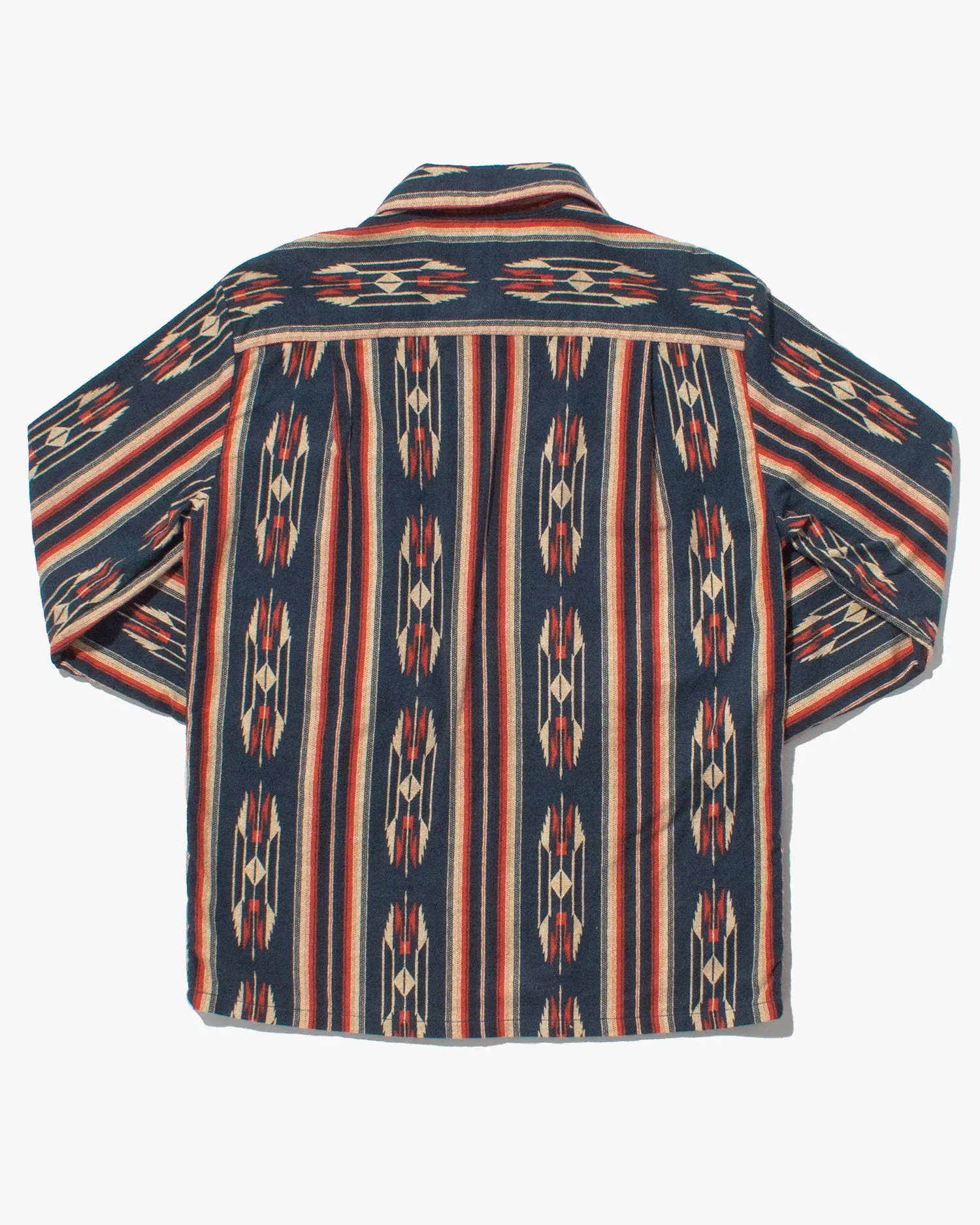 Japanese Repro Chamois Cotton Flannel, Starry Gate by Jelado Brand, Navy with Red and Cream Patterns sold by Kiriko product image thumbnail 3