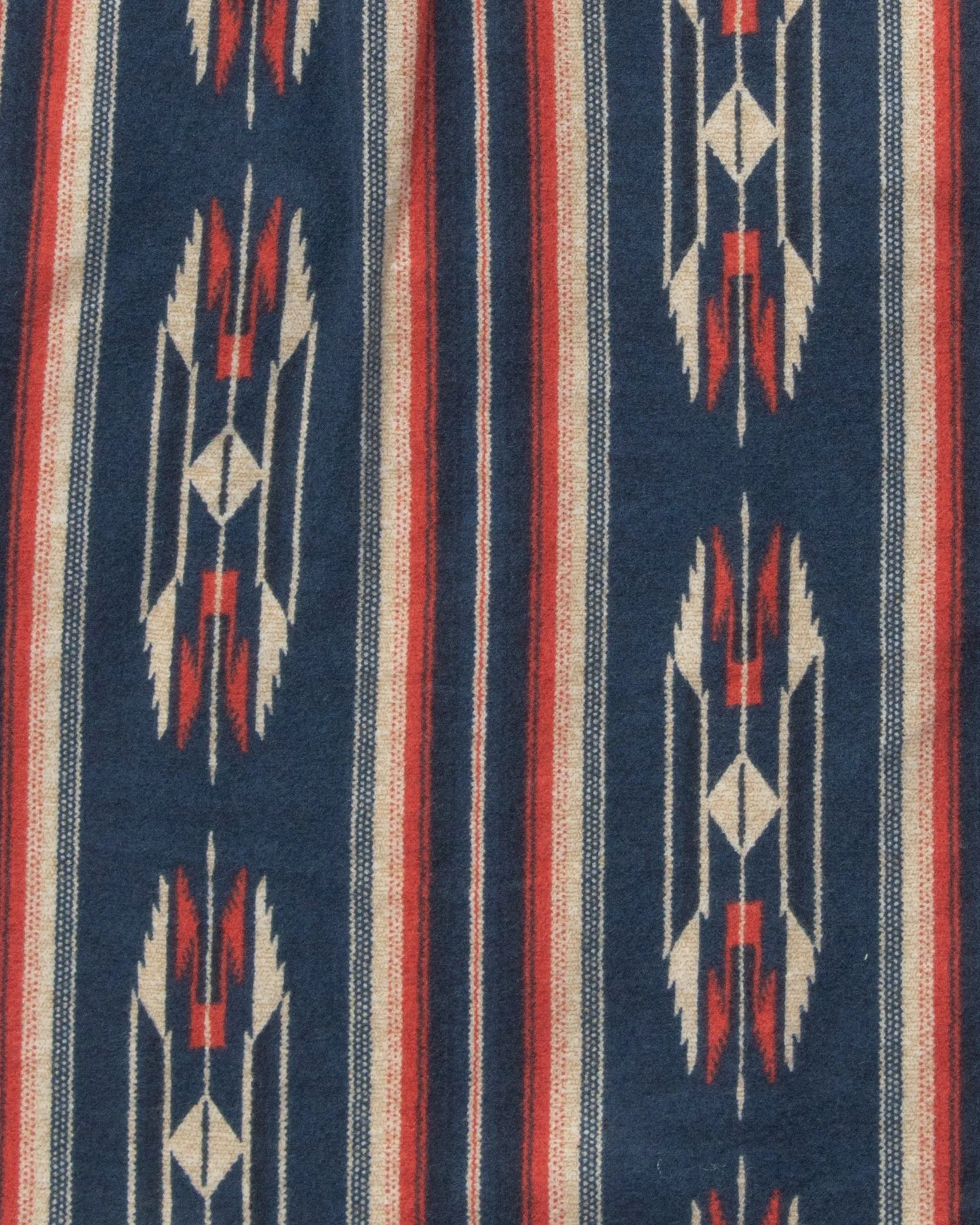 Japanese Repro Chamois Cotton Flannel, Starry Gate by Jelado Brand, Navy with Red and Cream Patterns sold by Kiriko product image thumbnail 5