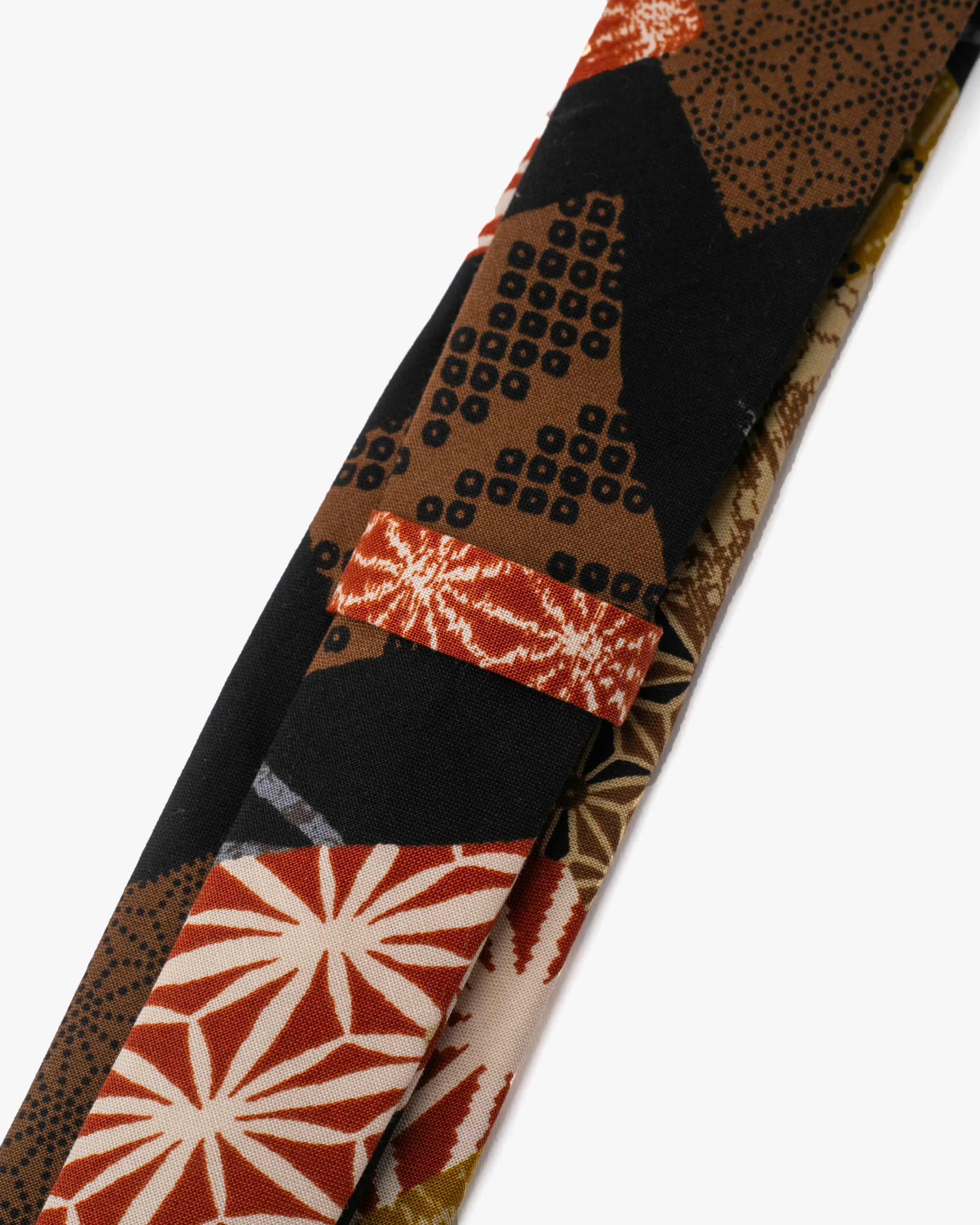 Kiriko Original Tie, Classic, Burnt Orange & Golden Yellow Patchwork Style sold by Kiriko product image thumbnail 5