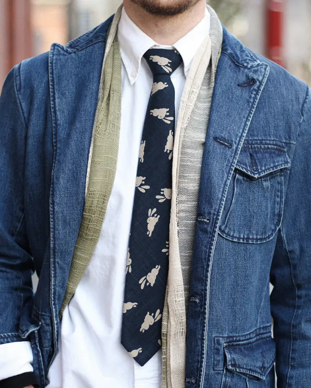 Kiriko Original Tie, Indigo Usagi sold by Kiriko