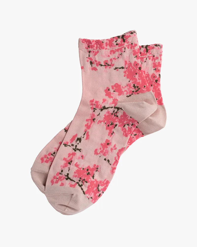 Debby Co., Ankle Socks, Andé Collection, Pink Floral sold by Kiriko product image thumbnail 2