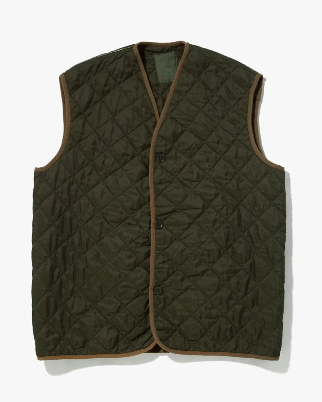 US Vintage Quilted Liner Vest, Unknown Brand, Military Green with Tan Accents - 45 sold by Kiriko