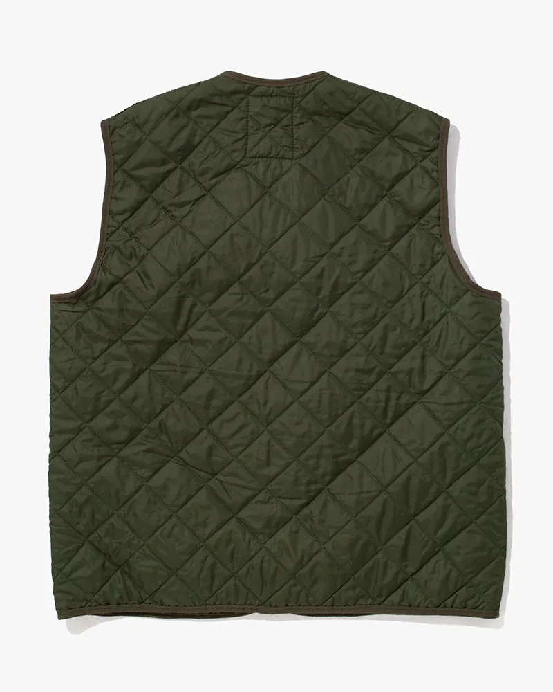 US Vintage Quilted Liner Vest, Unknown Brand, Forest Green with Green Accents - 1 sold by Kiriko product image thumbnail 3