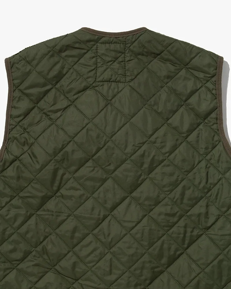 US Vintage Quilted Liner Vest, Unknown Brand, Forest Green with Green Accents - 1 sold by Kiriko product image thumbnail 4