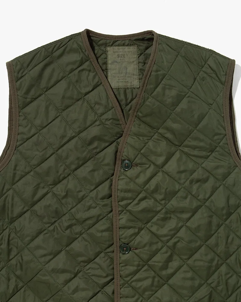 US Vintage Quilted Liner Vest, Unknown Brand, Forest Green with Green Accents - 1 sold by Kiriko product image thumbnail 2