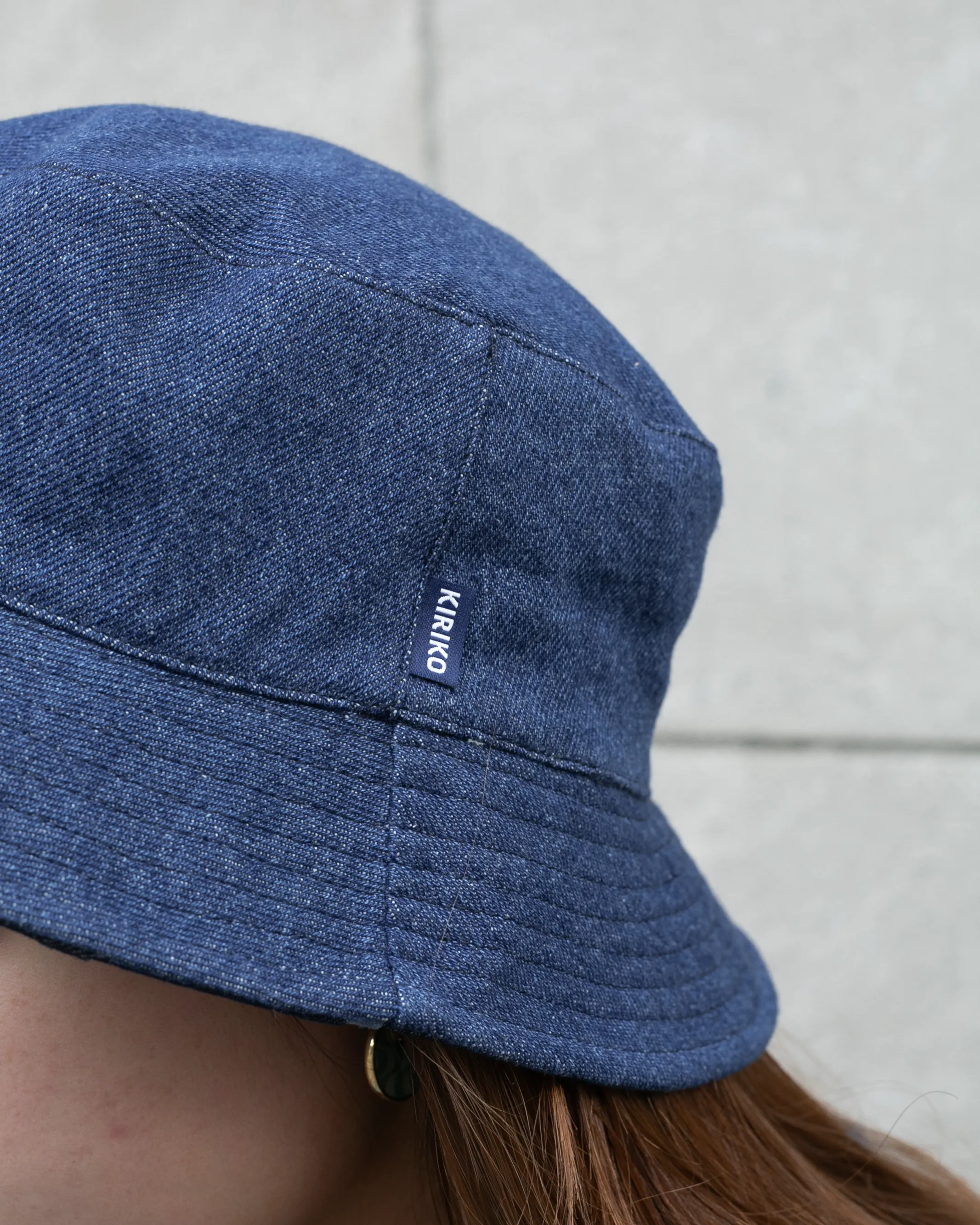Kiriko Original Bucket Hat, Reversible, Patched Dark Denim sold by Kiriko product image thumbnail 2