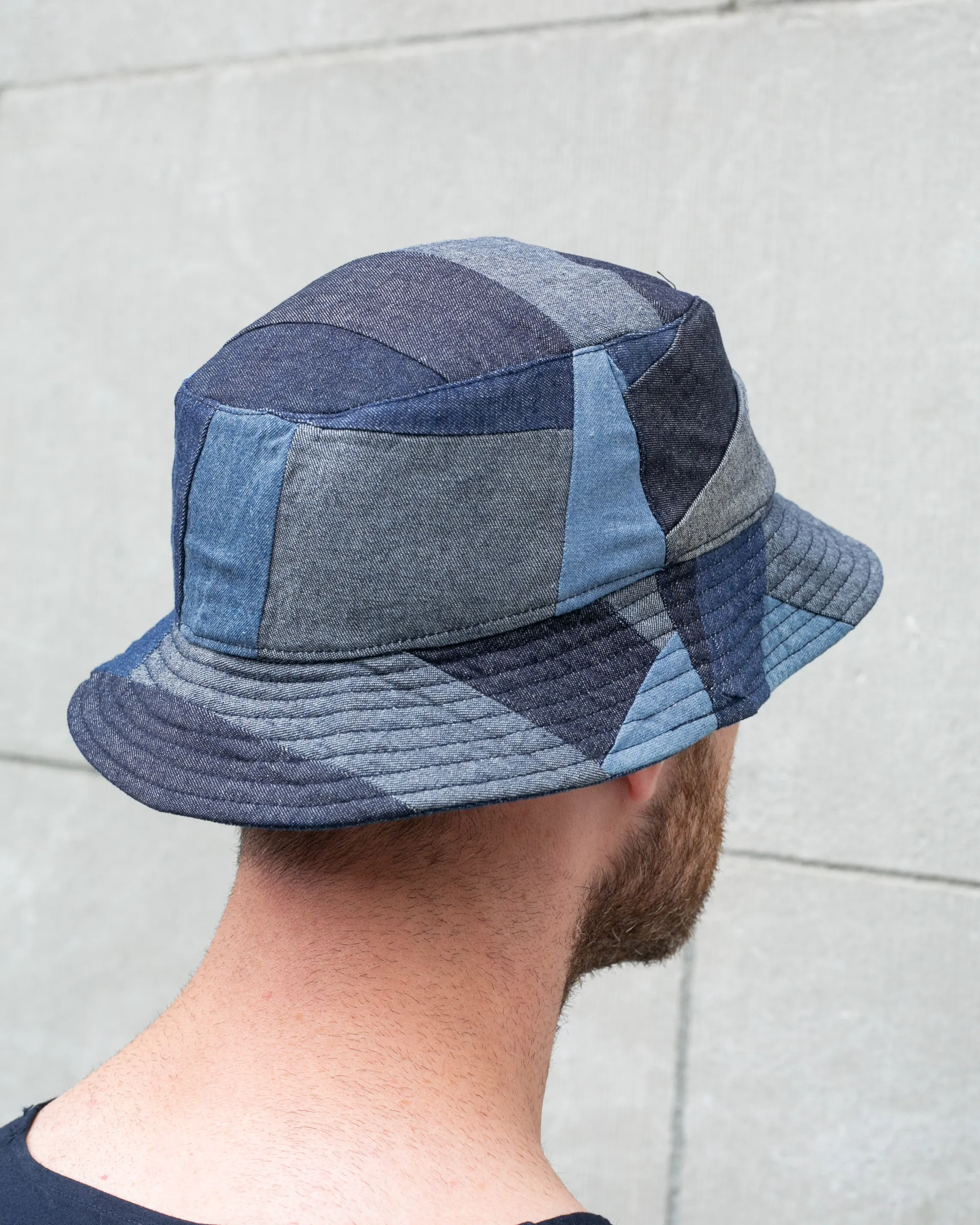 Kiriko Original Bucket Hat, Reversible, Patched Dark Denim sold by Kiriko product image thumbnail 4