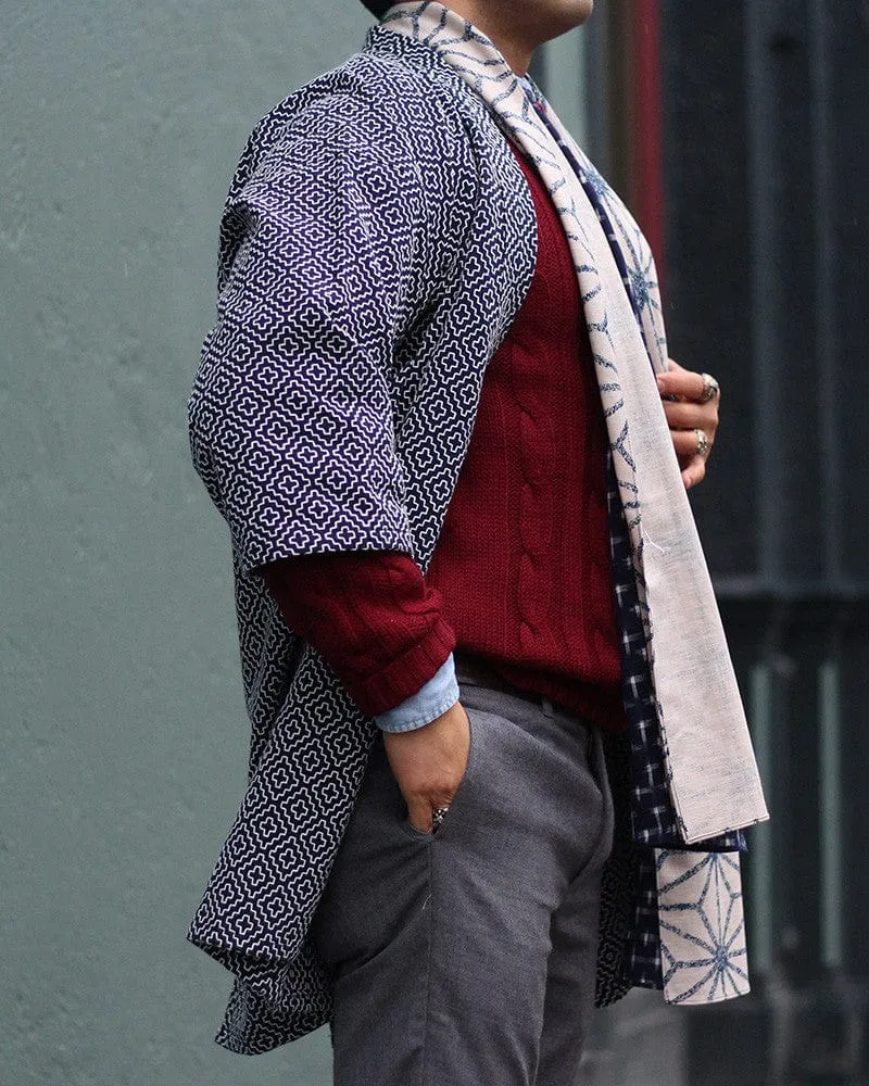 Modern Hitomezashi Dougi Jacket, Navy sold by Kiriko product image thumbnail 5